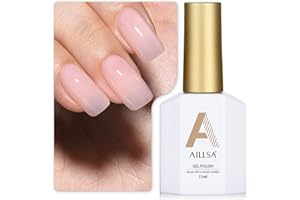 AILLSA Milky Pink Gel Nail Polish Natural Nude Jelly Gel Polish Light Color Translucent Nude Polish Sheer Pink Neutral Nails Soak Off U V Gel for French Manicure Nail Salon at Home 0.51 Fl Oz/GB90