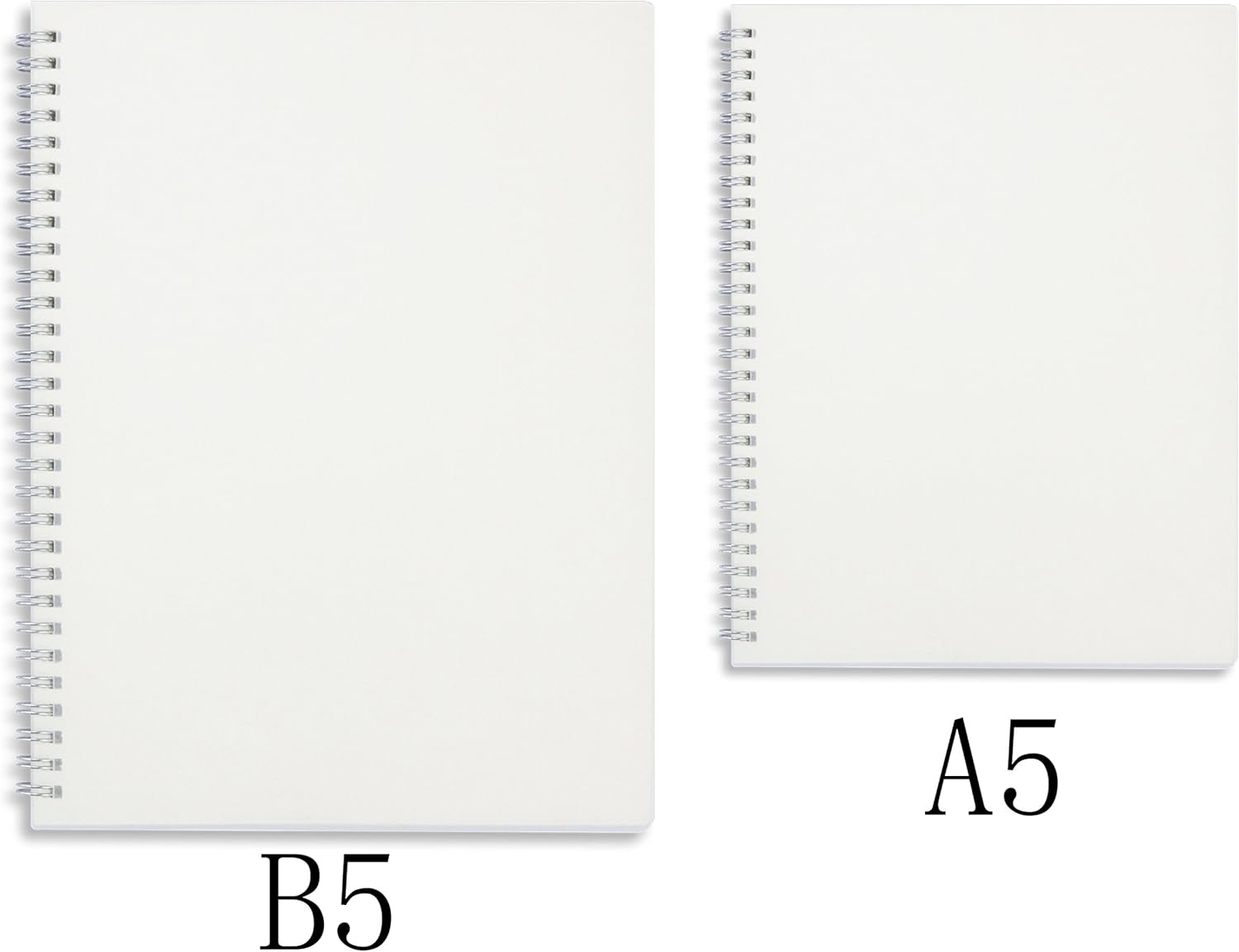 Miliko Transparent Hardcover A5 Size Dot Grid Wirebound/Spiral Notebook-2 Per Pack (Dot Grid), A5 8.27inX5.67in : Office Products
