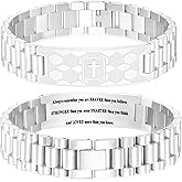 Easter Basket Stuffers-Soccer Gifts for Boys Men Kids Coach Players Soccer Bracelets for Boys Lovers Accessories Stuff Cross Religious Christian Bible Adjustable Stainless Steel Jewelry Gifts