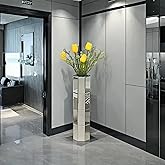 28" Tall Floor Vase, Mirror Silver Large Flower Vases for Home Decor, Mirrored Glass Decorative Modern Vase for Living Room,O