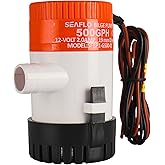 SEAFLO 01 Series 500 GPH Bilge Pump &ndash; 12V, 3/4" Outlet, Marine Submersible Pump with Anti-Airlock Protection, CE &amp; Rohs Certified, 4-Year Warranty | Reliable for Boats and Marine Applications