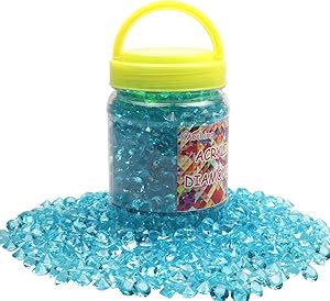 1100 Pieces Clear Wedding Table Scatter Confetti Crystals Acrylic Diamonds Rhinestones for Table Centerpiece Decorations Wedding Decorations Vase Beads Bridal Shower Decorations (Blue, 10 MM)