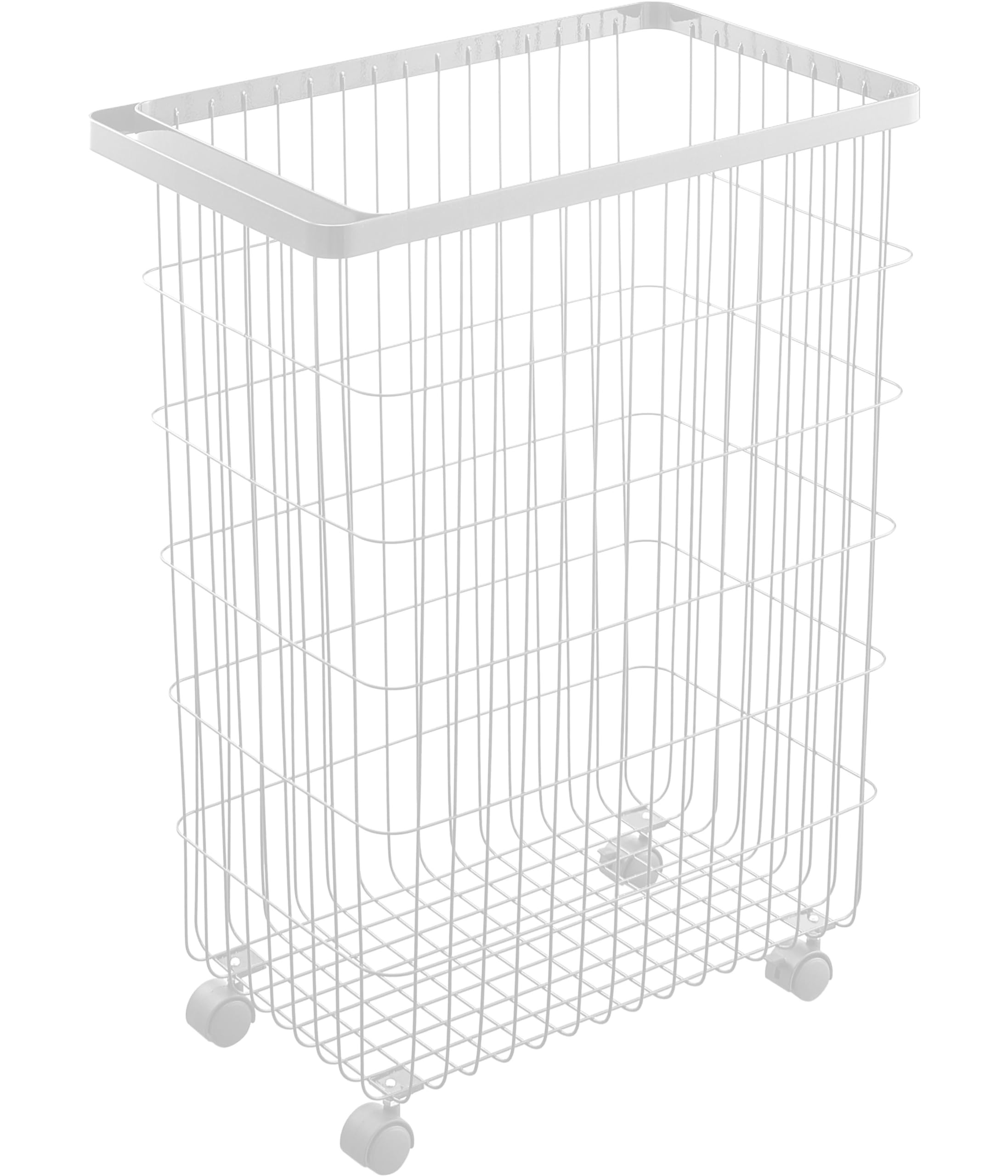 山崎実業(Yamazaki) ランドリーバスケット キャスター付き ホワイト 約W28×D46.5×H61cm タワー tower 洗濯カゴ 大容量 4776商品画像