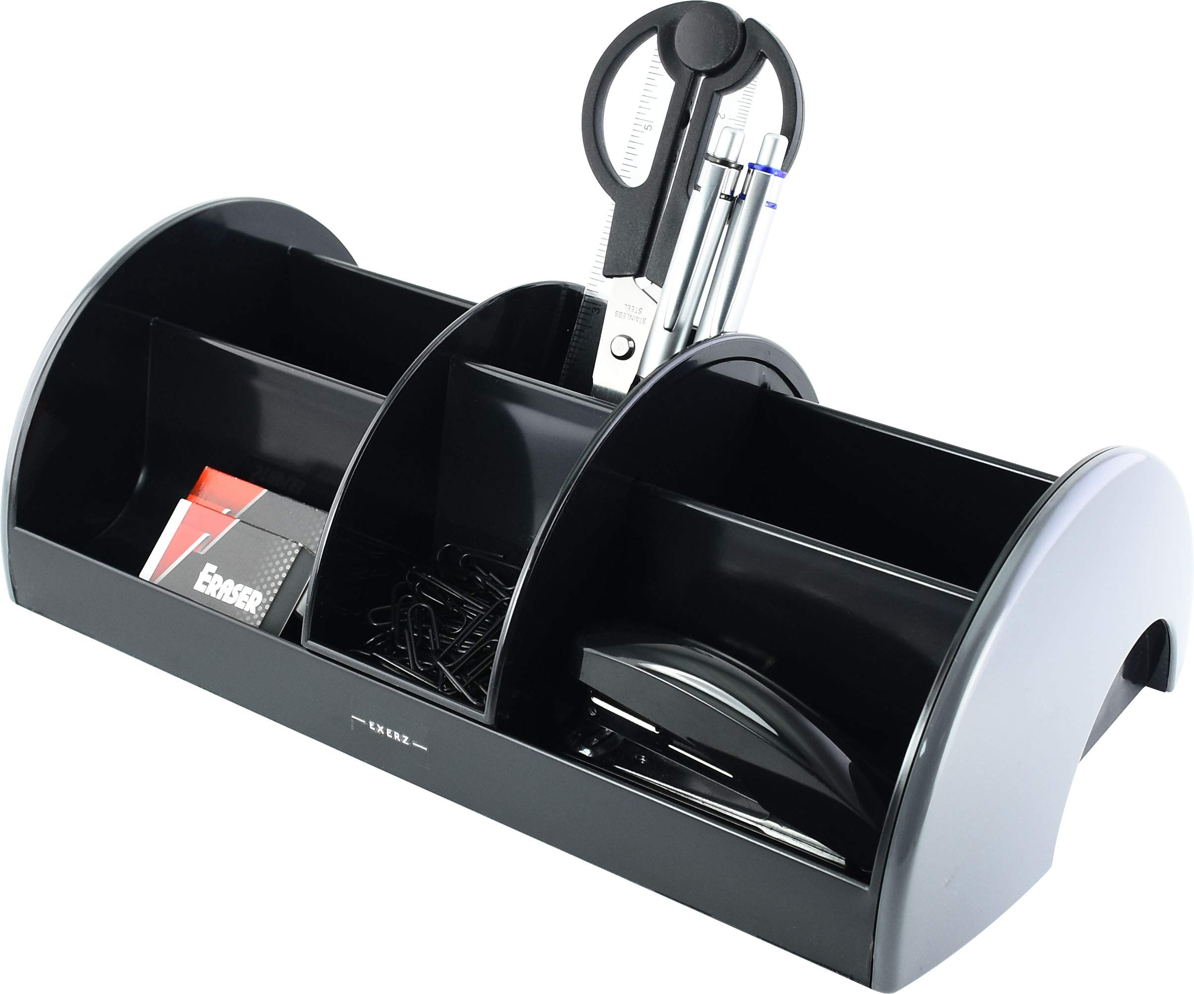 EXERZ Desk Organiser Grey, Pen Holder, Desk Tidy, Incl. Stationery Scissors, Stapler, Staples, Pens, Ruler, Eraser โ image 1