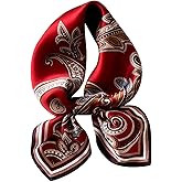 Aufeel 100% Pure Mulberry Silk Square Scarf for Hair-27''x27''- Women Silk Neckerchief Head Wrap Scarf