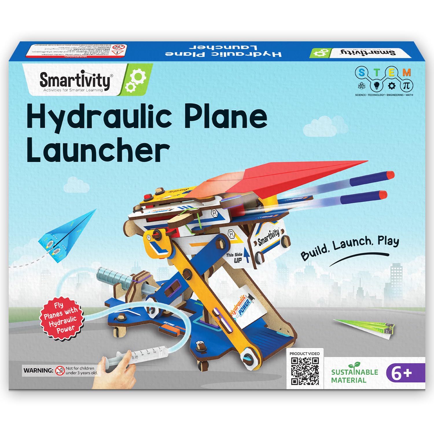 Smartivity DIY 2in1 Hydraulic Paper Airplanes & Darts Launcher STEM Toy for Kids Ages 6-14 Years I Birthday Gifts for Smart Kids | Science Kit for Boys & Girls 6, 8,10,12,14 Years Old