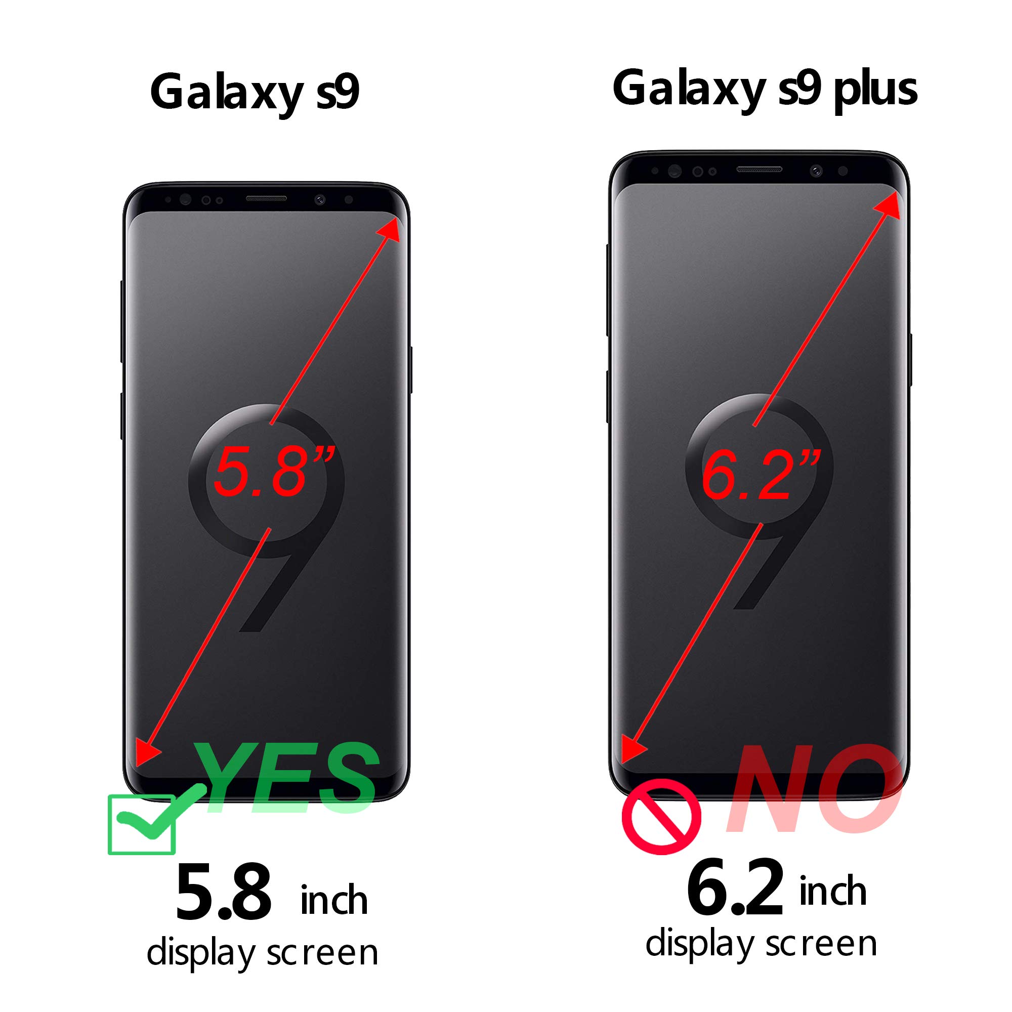 Galaxy S9 Case, Arae [Kickstand Feature] PU leather wallet case with [3-slots] ID&Credit Cards Pocket for Samsung Galaxy S9 - black