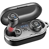TOZO T10 Wireless Earbuds Powerful Bass Stereo Wireless Charging, APP, IPX8 | Waterproof, 55H Playtime, Ergonomic Design In Ear buds, App Customize EQ, Bluetooth 5.3 Headphones for Work, Travel, Black