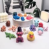 Yuhao 3D Printed Mini Animal Figurines Set, 20 Piece Decorative Desktop Accessories, Mixed Colors, Cute Office Decor, Student Rewards, Carnival Prizes
