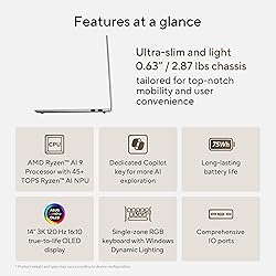 ASUS Vivobook S 14 OLED Slim Laptop, AMD Ryzen AI 9