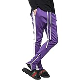 Mens Track Pants Two Tone (2X-Large, 1vw19_Purple/White)