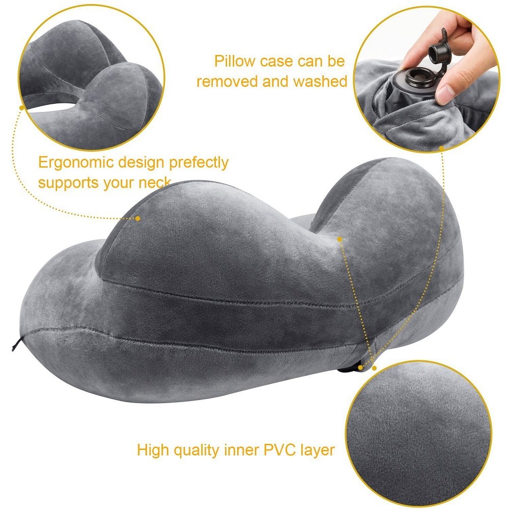 Oreiller Microbilles Portable - Coussin Cervical Voyage Pour Avion, Voiture, Bureau - Léger, 38x20 Cm