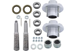labwork 2 Set 4 On 4 Inch Trailer Hub Kit 1 Inch Round BT8 Spindle with Trailer Bearing Kit