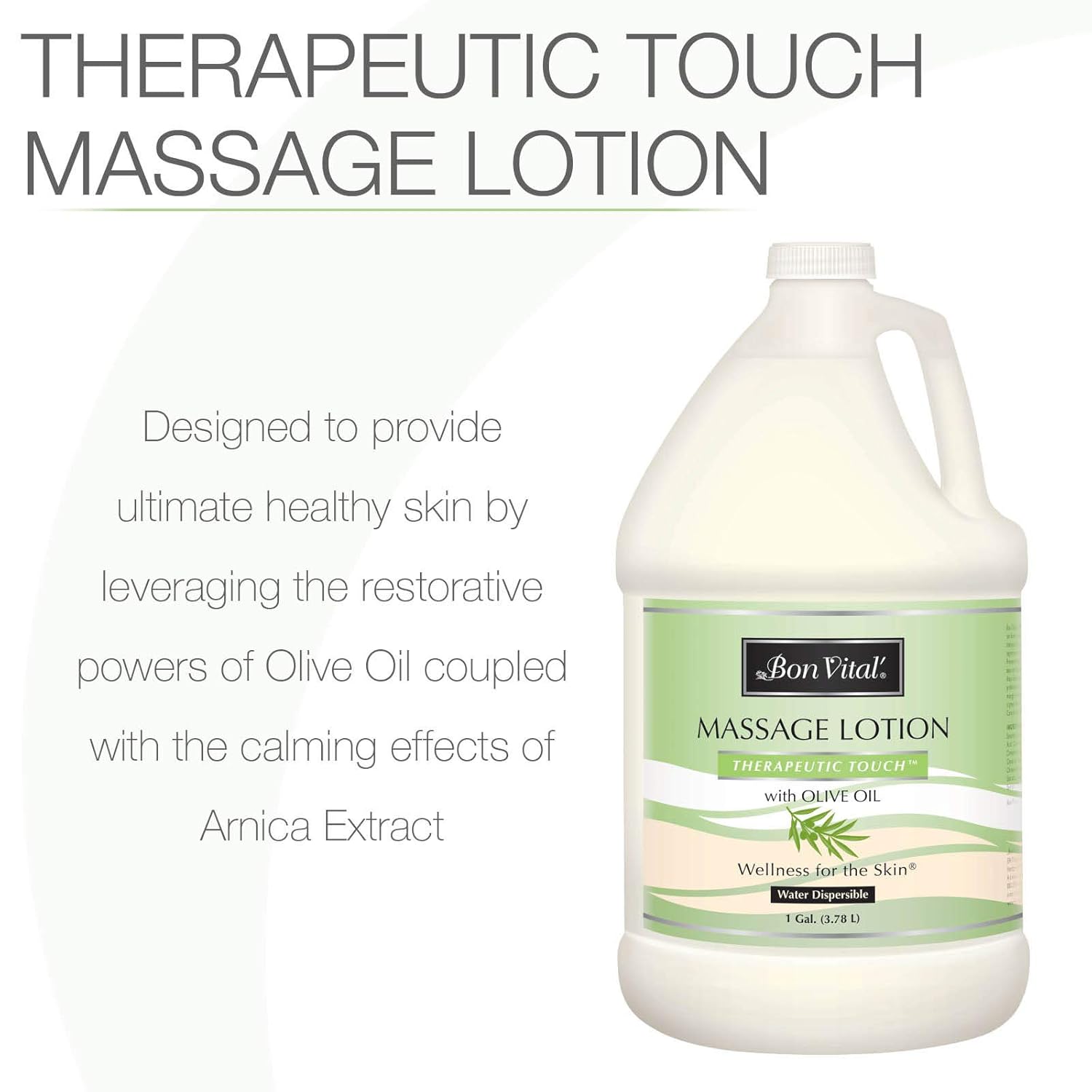 Bon Vital' Therapeutic Touch Massage Lotion Made with Olive Oil to Repair Dry Skin & Soothe Sore Muscles, Best Skin Therapy Lotion, Moisturizes Skin During Massages for Smooth, Soft Skin, 1 Gal Bottle: Industrial & Scientific