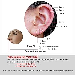 7mm Small Sterling Silver Cartilage Nose Hoop