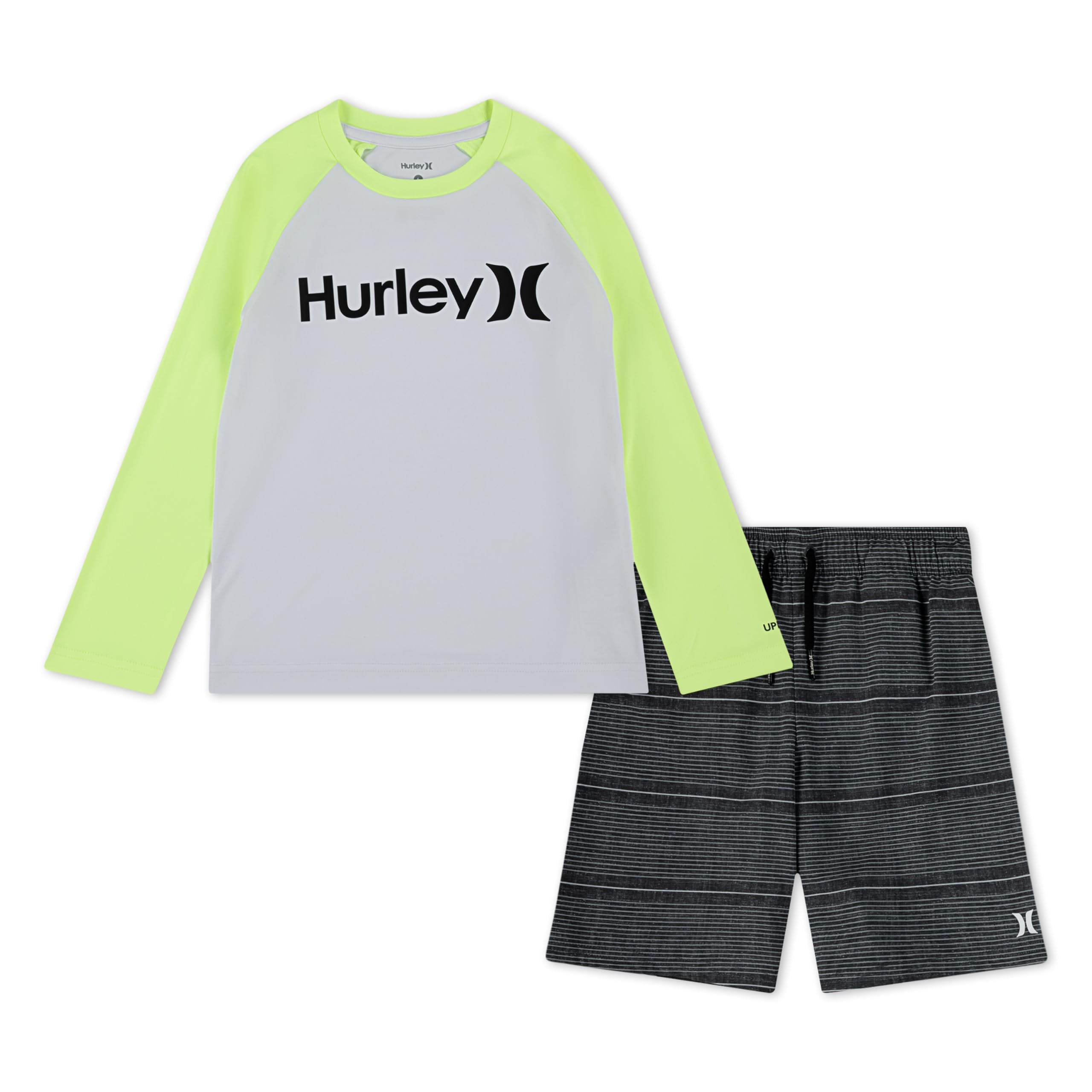 Photo 1 of **BOTTOMS ONLY ** Hurley Boys' Swim Suit 2-Piece Outfit Set, Black/Yellow