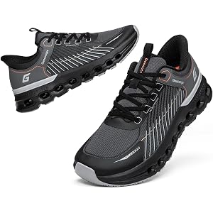 Geococcyx Men's Slip On Wide Cushion Walking Shoes, Shock Absorbing Sneaker | Male Wide Toe Box Breathable Athletic Shock Abs