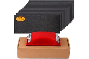 LANNEY Sand Paper, 120 to 2500 Fine Grit Sandpaper Assortment Pack with Sanding Block Sander, Wet Dry Waterproof Abrasive San