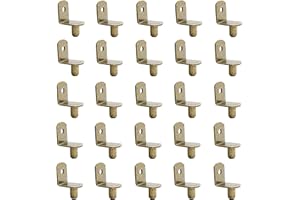 MANSHU 50 PCS Shelf pins, Shelf Bracket Pegs with Hole, Bracket-Style, L-Shaped Furniture Bracket Pegs Cabinet Bracket Pegs Shelf Pegs,Bronze Tone