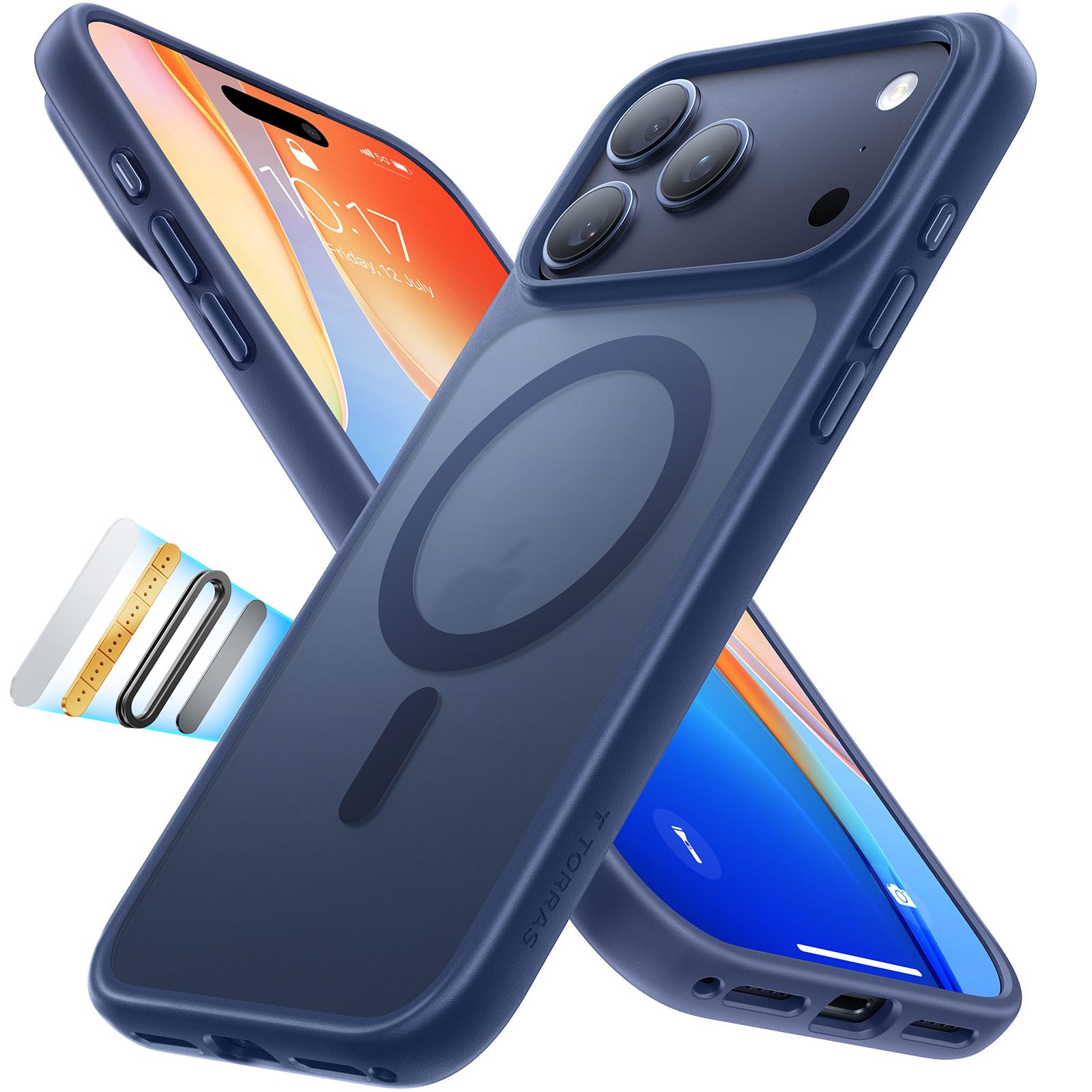 TORRAS Guardian-Mag für iPhone 17 Pro Hülle für MagSafe (Zertifizierte Militärschutz und Magnetkraft) Handyhülle iPhone 17 Pro Case Extrem Haltbarkeit Hülle Stoßfest Kratzfest Cover, Matt Blau