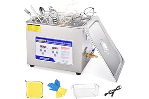 PNKKODW Professional Ultrasonic Cleaner 10L Lab Sonic Cleaner Ultrasonic Parts Cleaner with Digital Timer and Heater for Jewelry Rings Diamond Watch Glasses Small Dental Instrument