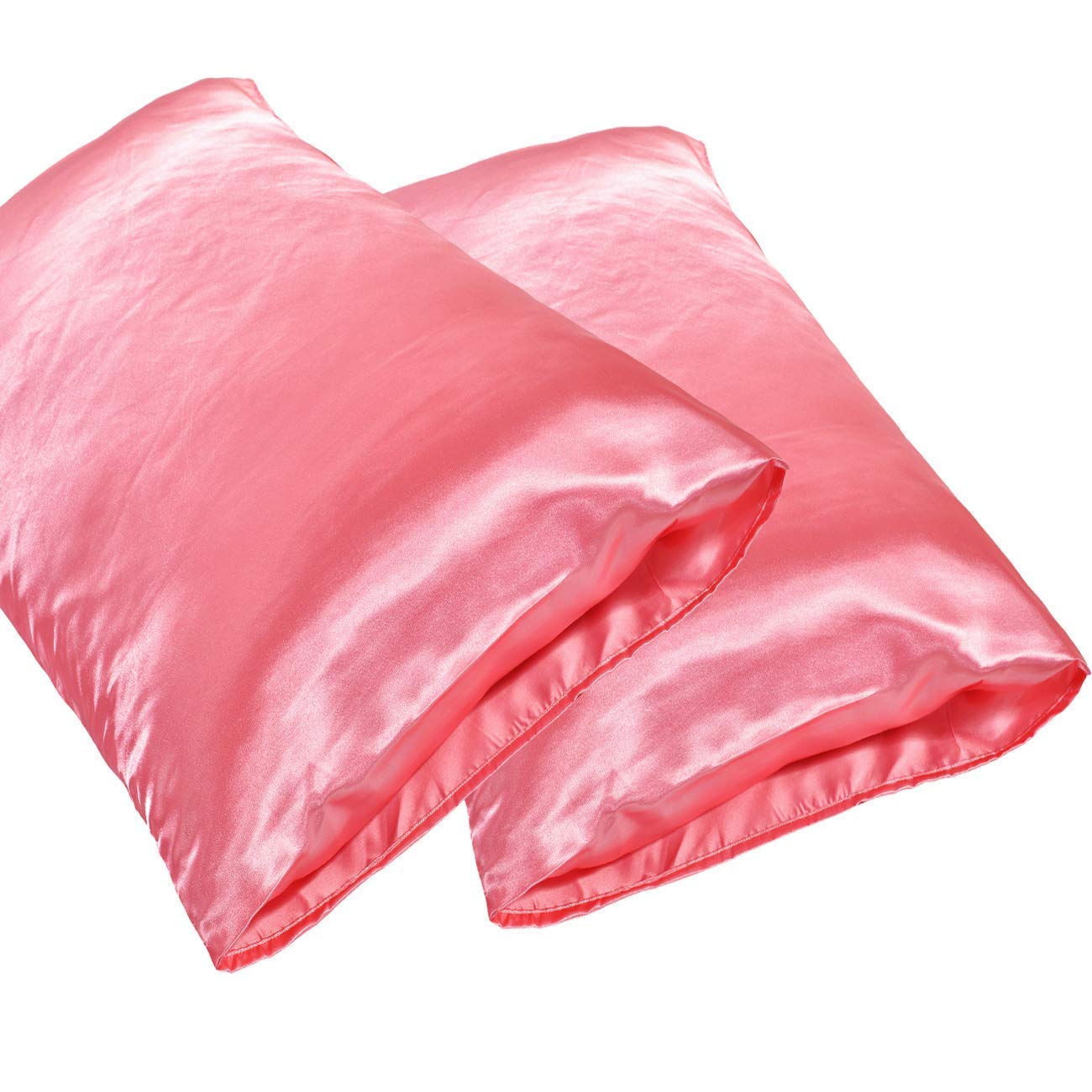 DreamX Luxury Silk Satin Pillowcase for Hair and Skin 2 Pack- King Size(20x40)- Pink