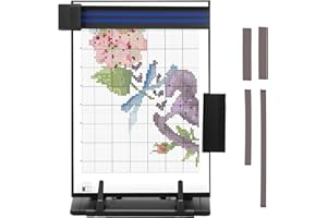 Knitting Pattern Holder with 4 Replacement Magnets Adjustable Knitting Chart Keeper Practical Desktop Document Holder for Rea