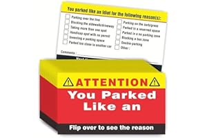 Parking Cards,100 Piece Learn How to Park Cards - Humorous 3.5X2.01 Inches Violation Notices for Adults Men Outdoor Car