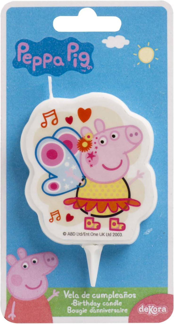 Dekora - 346233 Peppa Pig Butterfly 2D Candle for Birthday Cake Caket Topper Decoration, 7cm Multicoloured - Image 5