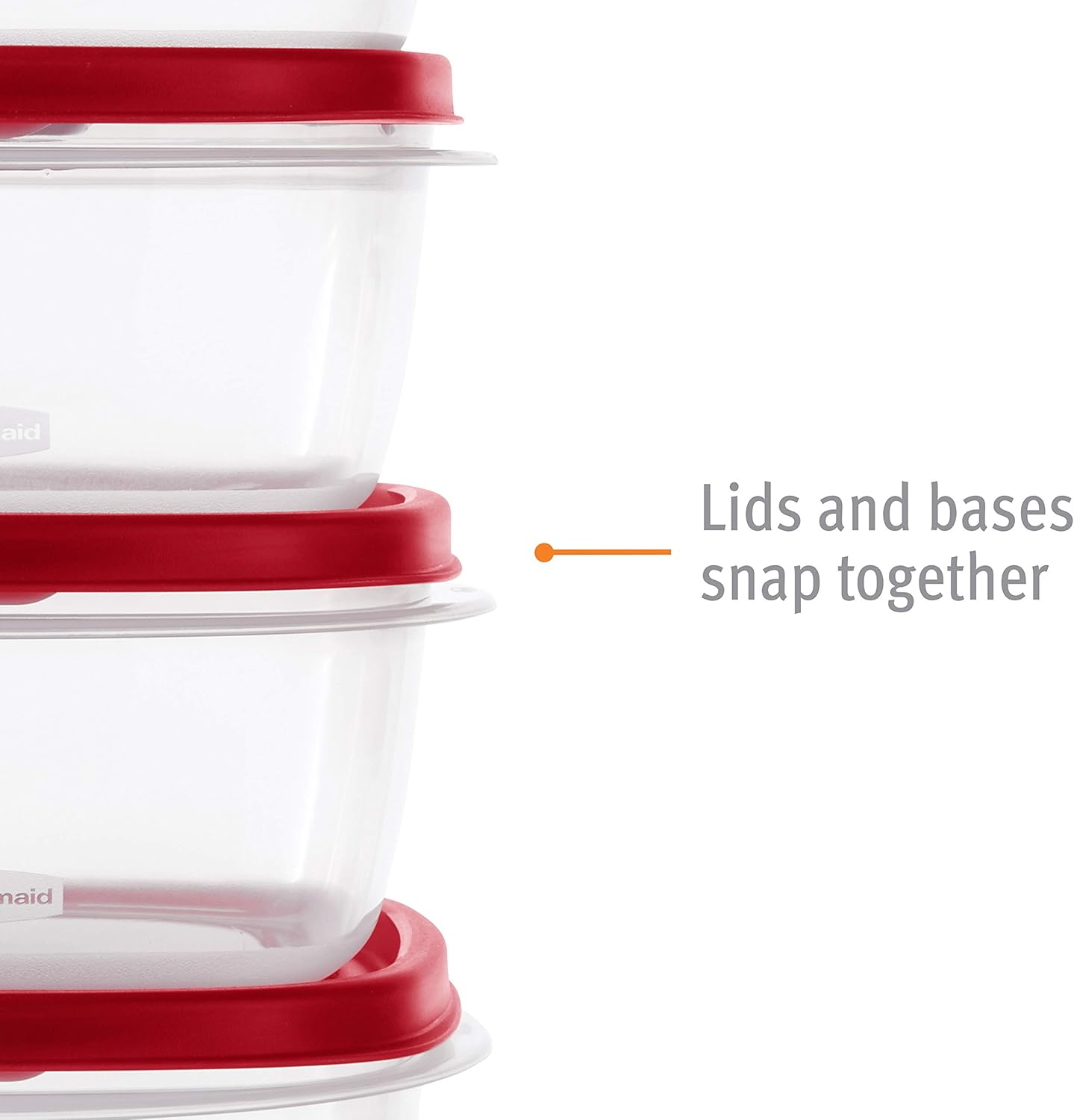 Rubbermaid - 2063704 Rubbermaid Easy Find Vented Lids Food Storage Containers, Set of 21 (42 Pieces Total), Racer Red: Kitchen & Dining