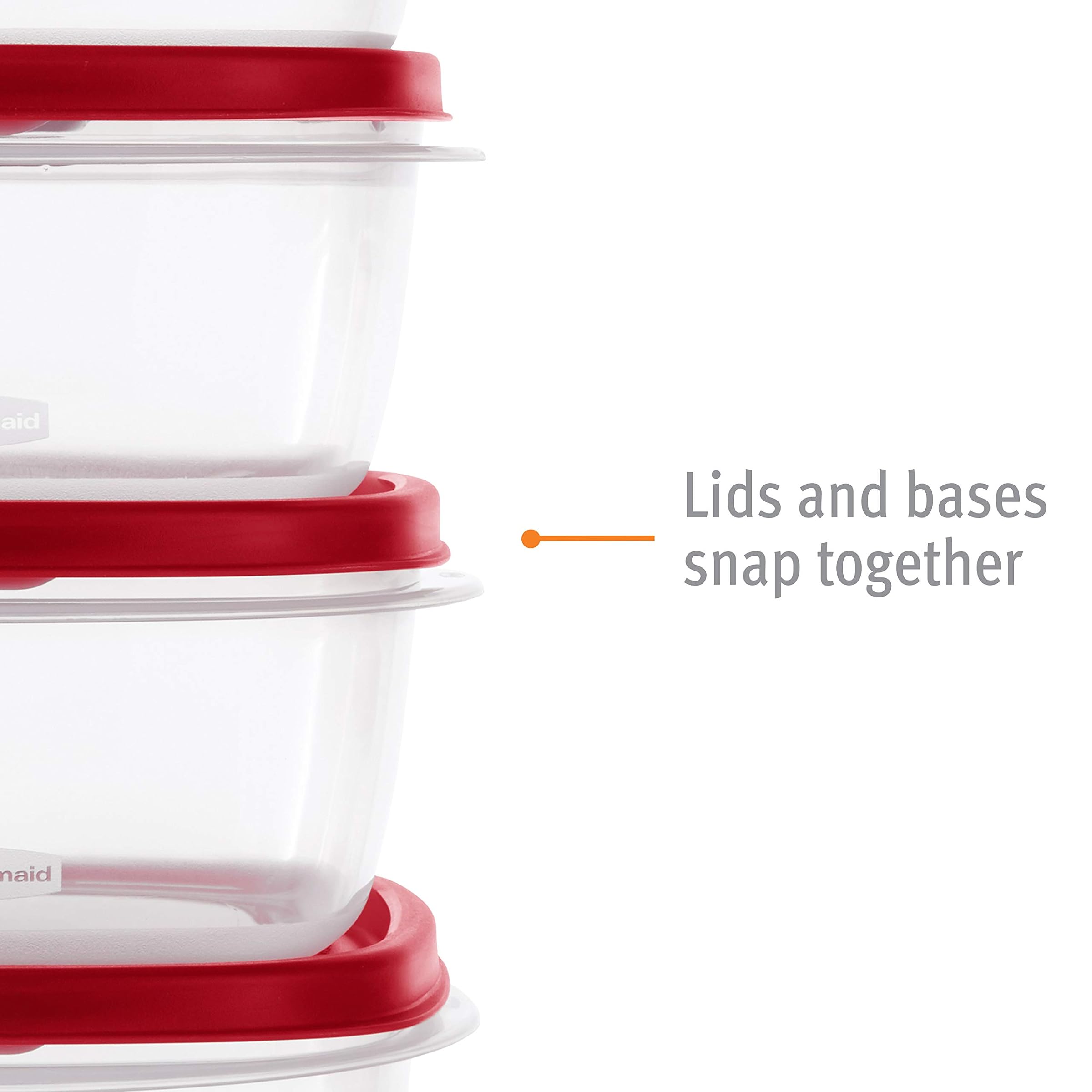 Rubbermaid - 2063704 Easy Find Vented Lids Food Storage Containers, Set of 21 (42 Total) - Racer Red
