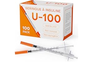 0.5ml Insulin Syringes 29G 1/2 Inch (12.7mm) with Needle, Individually Wrapped, Pack of 100