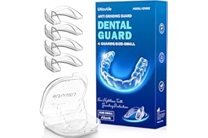 Litlcutie Mouth Guard for Grinding Teeth at Night,Teeth Grinding Mouth Guard for Sleep,Reusable Guard for Sleeping,4 Pack/Sma