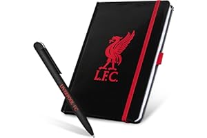 Liverpool F.C. Stationery Set with A4 Lined Notebook & Ballpoint Pen, Stationery Supplies Work Office Xmas Gifts for Men