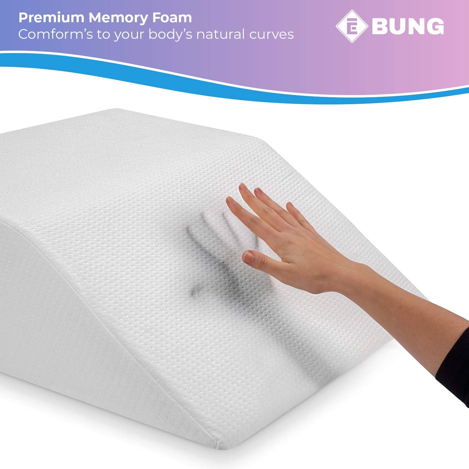 Leg Elevation Pillow - with Memory Foam Top, High-Density Leg Rest Elevating Foam Wedge- Relieves Leg Pain, Hip and Knee Pain, Improves Blood Circulation, Reduces Swelling - Breathable, Washable Cover: Home & Kitchen