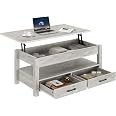 Amazon.com: Rolanstar Coffee Table, Lift Top Coffee Table with Drawers ...