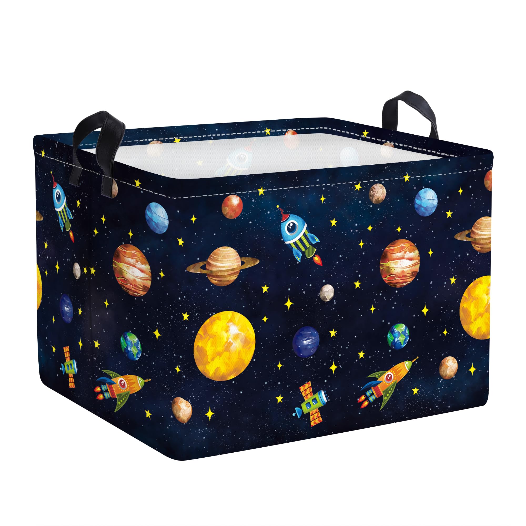 Photo 1 of **** BLACK AND WHITE SPACED THEMED ****** Clastyle Black Outer Space Planet Shelf Basket Cosmic Rocket Stars Toy Nursery Storage Bin Foldable Rectangle Clothes Books Storage Cube