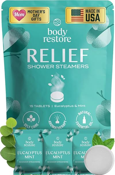 Body Restore 15 Pack Shower Steamers Aromatherapy Eucalyptus Spa Gift