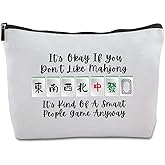 Funny Mahjong Zipper Makeup Bag Travel Cosmetic Bag Mahjong Lover Gift Gambling Gifts for Grandma Aunt Mom Sister Besite Friend for Birthday Christmas Retirement Thanksgiving Gifts