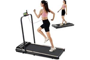 BAVILY 2 in 1 Folding Treadmill, 2.25HP Foldable Under Desk Walking Pad Treadmill with Remote Control LCD Display, Portable Jogging Treadmill for Home with 265lbs Weight Capacity