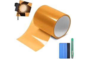 Lypumso Color Transform Light Filters, DIY Self-Adhesive Transparent Vinyl Wrap Film for Halloween Christmas Landscape, Outdo