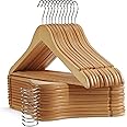 UINICOR Wooden Hangers - 30 Pack - Wooden Clothes Hangers,Heavy Duty Wood Hangers with Precisely Cut Notches,Coat Hangers for Closet, Clothes Hangers for Shirt Suit Dress (Natural)