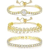 Suyi Tennis Bracelet Cubic Zirconia Bracelet Gold/Silver Plated Bracelets for Women