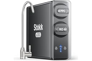 Stokk Reverse Osmosis System, 8 Stage Tankless Reverse Osmosis Water Filter, Reduces PFAS TDS, Under Sink RO System, 2:1 Pure to Drain, NSF/ANSI 58& 42, FCC Listed (600GPD, Grey)