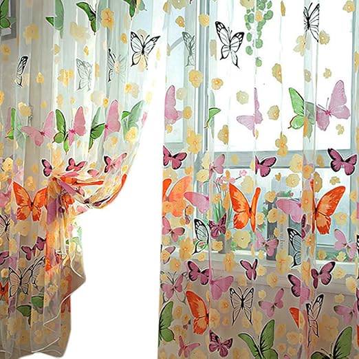 Amazon Com Pandada Door Balcony Window Screen Curtain Tulle Panel