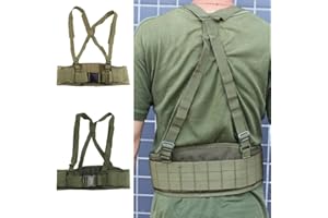 FAMI Tactical Battle Combat Airsoft Padded Equipment Molle Waist Belt with Adjustable Suspenders Free Straps
