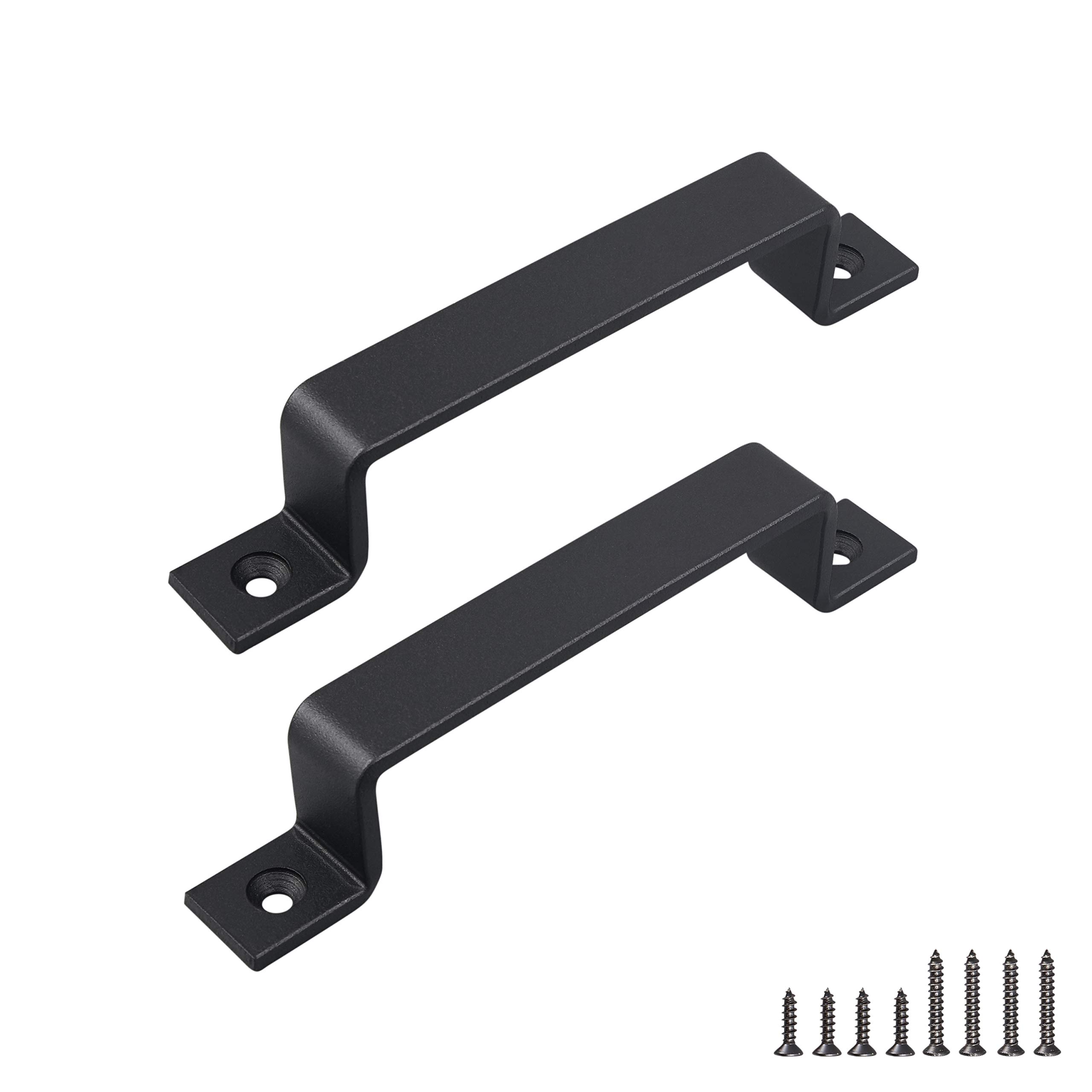 Buy FaithLand Barn Door Handle, Black 8 inch Gate Handle Set (Pack of 2