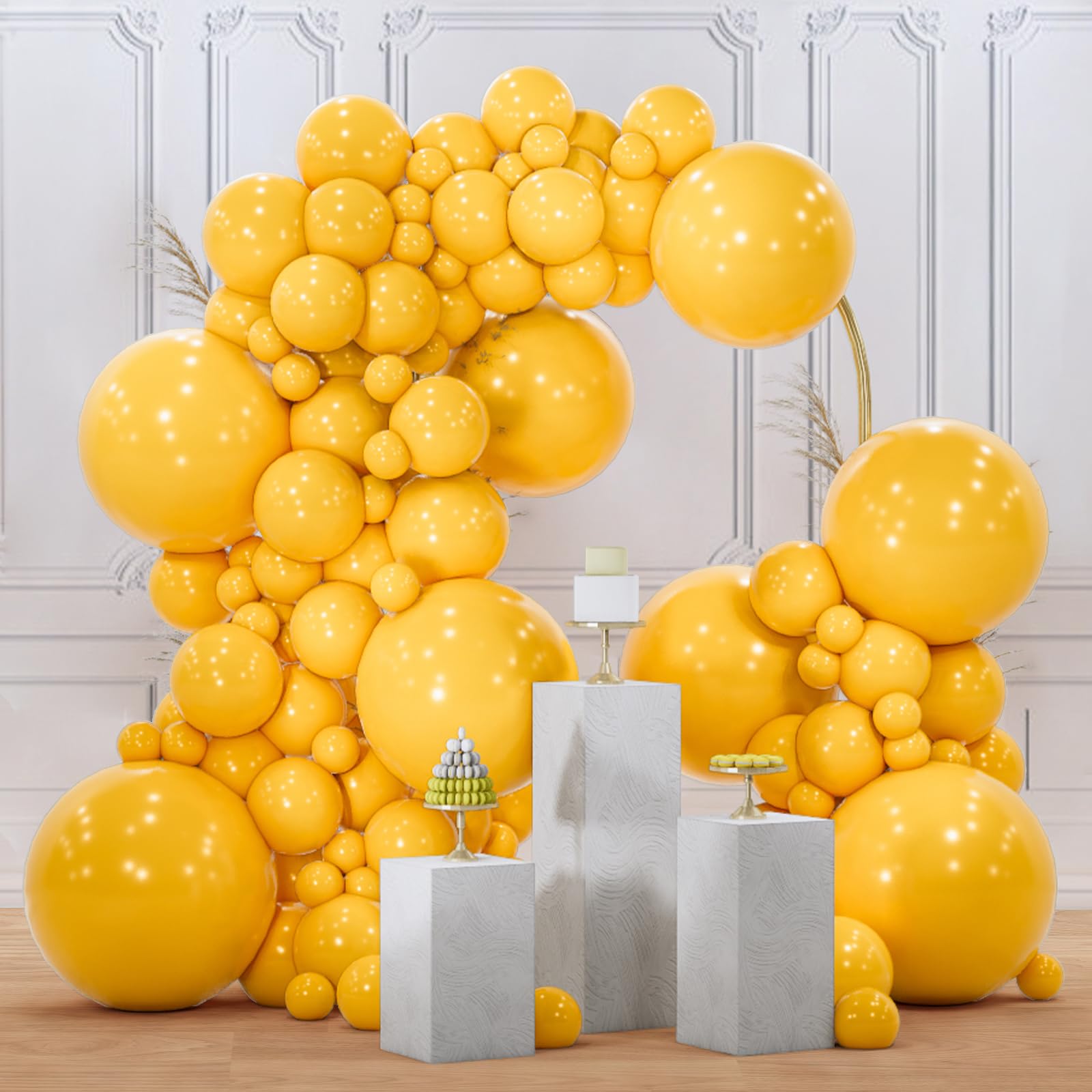 Photo 1 of PartyWoo Mustard Yellow Balloons 100pcs Different Sizes of 18 12 10 5 Inch Yellow Fall Balloon Arch Kit for Birthday Engagement Baby Shower Bee Sunflower Little Cutie Party Decorations Yellow-Y10