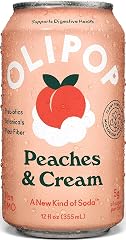 OLIPOP Prebiotic Soda, Peaches and Cream - 12 fl oz