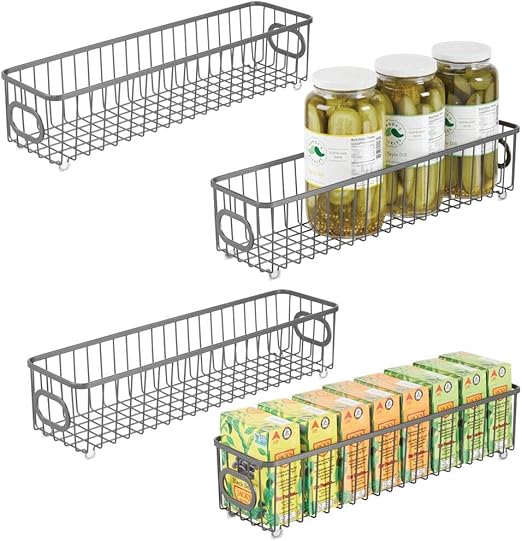 Amazon Com Mdesign Metal Kitchen Pantry Food Storage Organizer